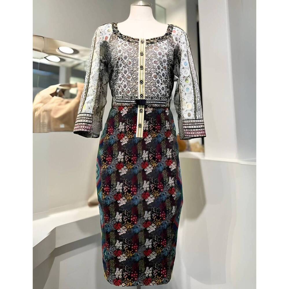 NEW BYRON LARS heideilburg dress in green/multi